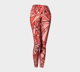 Citra Performance Leggings - Pink Red Kaleidoscope Abstract Print