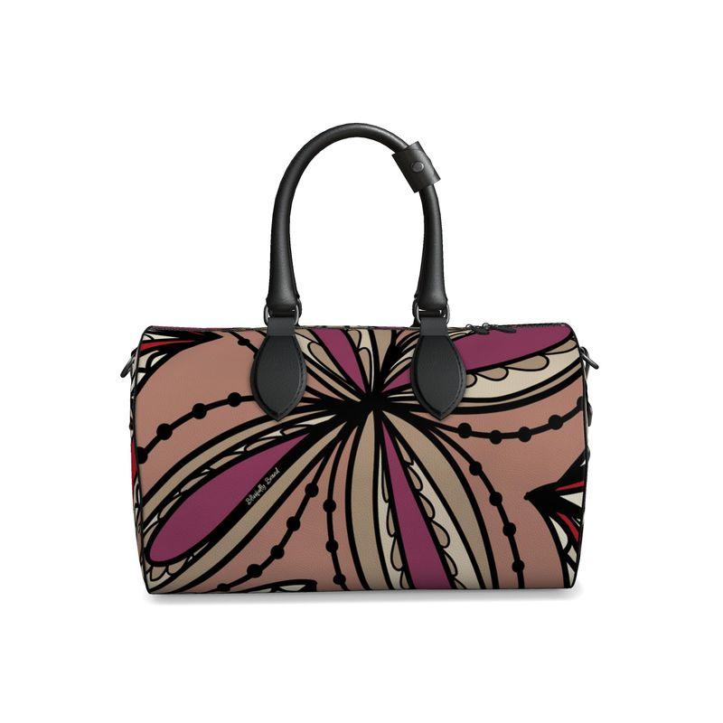 Unia Small Leather Weekender Floral Duffle Bag - Blissfully Brand