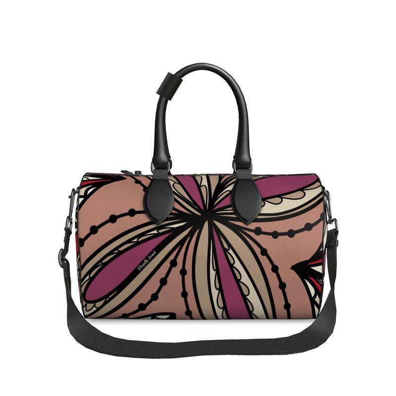 Unia Small Leather Weekender Floral Duffle Bag - Blissfully Brand
