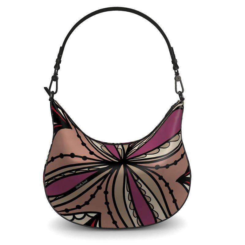 Unia Leather Curved Hobo Bag - Blissfully Brand