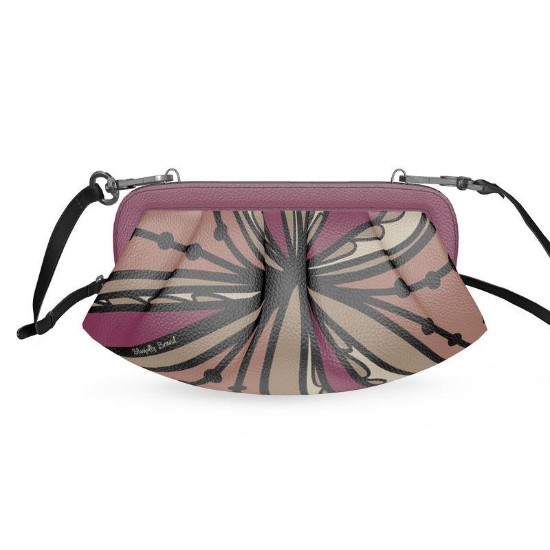 Unia Small Pleated Frame Leather Crossbody Clutch Bag - Blissfully Brand