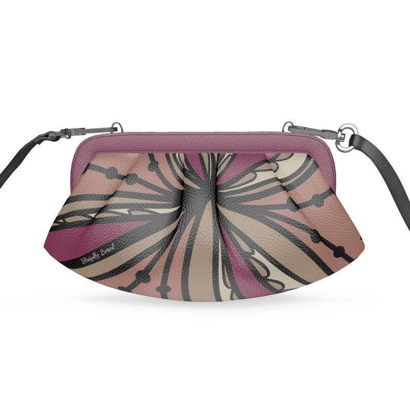 Unia Small Pleated Frame Leather Crossbody Clutch Bag - Blissfully Brand