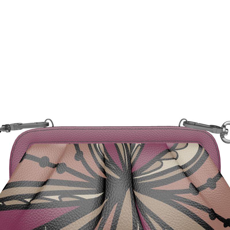 Unia Small Pleated Frame Leather Crossbody Clutch Bag - Blissfully Brand