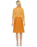 Ame 3/4 sleeve Color Block Midi Shirt Dress - Blissfully Brand