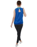 Lani Sea Blue Sleeveless Mock Neck Top - Blissfully Brand