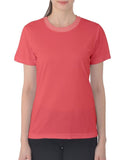 Citra Red Cotton Spandex Women's Crew Neck Tee - T-shirt Plus Size