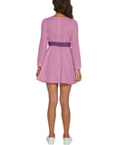 Antina Pink Long Sleeve Chiffon Dress - Blissfully Brand