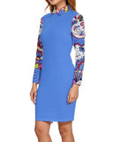 Sechia Long Sleeve Bodycon Collar Dress - Blissfully Brand