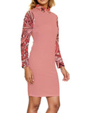 Citra Long Sleeve Bodycon Collar Dress - Blissfully Brand