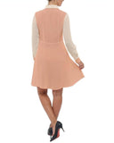 Keki Color Block Long Sleeve Chiffon Shirt Dress - Blissfully Brand