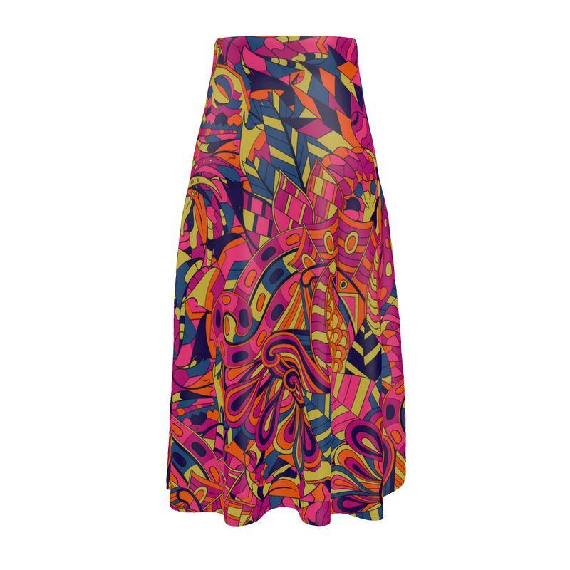 Lina Silk A-line Midi Skirt - Blissfully Brand