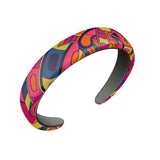 Lina Leather Headband - Geometric Multicolor Print