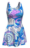 Imi Fit & Flare Dress - Kaleidoscope Blue Abstract Print