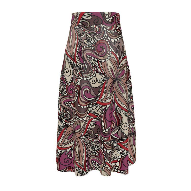 Unia Silk A-line Midi Skirt - Blissfully Brand