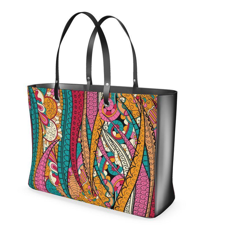 Taki Large Satin & Leather Handbag - Blissfully Brand