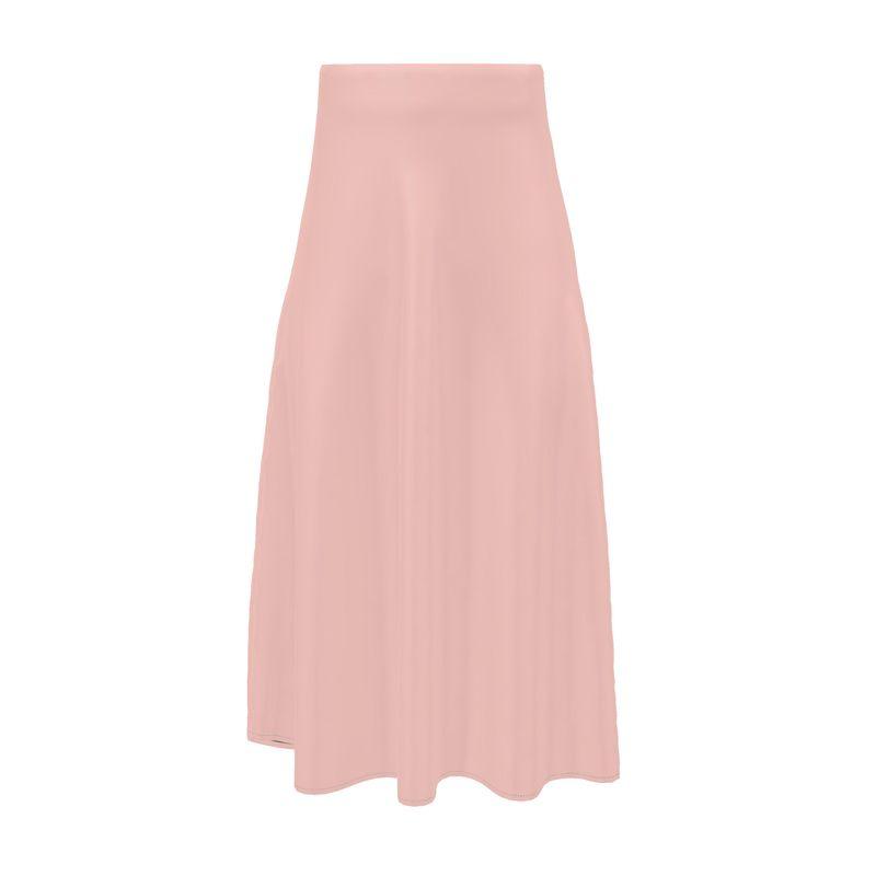 Amai Pink Silk A-line Midi Skirt - Blissfully Brand
