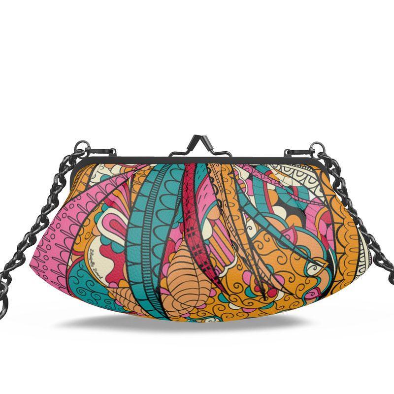 Taki Small Pleated Crossbody Leather Clutch - Blissfully Brand