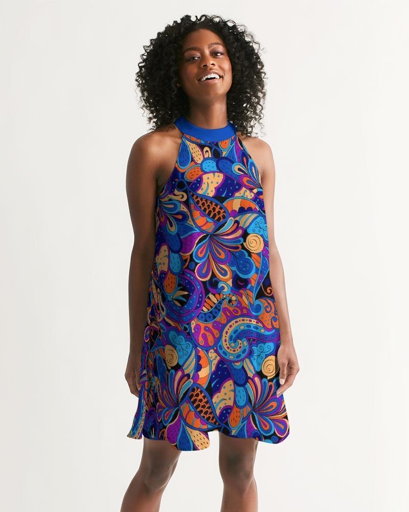Jina Halter Flare Dress - Blissfully Brand