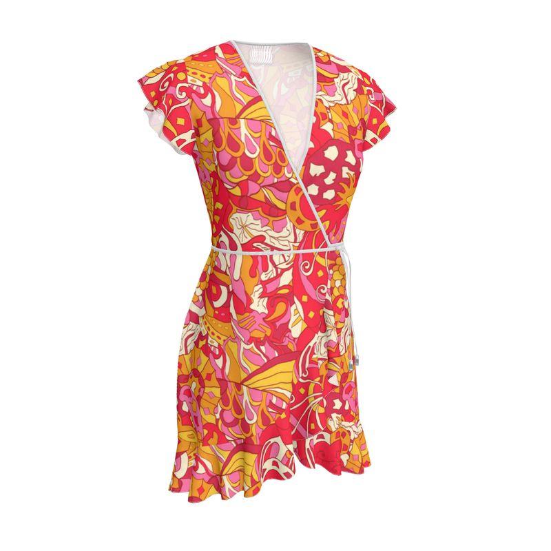 Decora Flounce Wrap Dress - Blissfully Brand