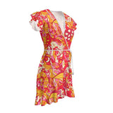 Decora Flounce Wrap Dress - Blissfully Brand