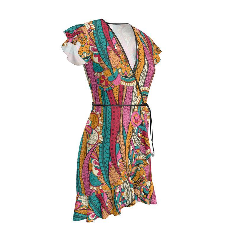Taki Flounce Wrap Dress - Blissfully Brand