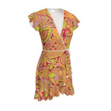 Popsica Flounce Wrap Dress - Blissfully Brand