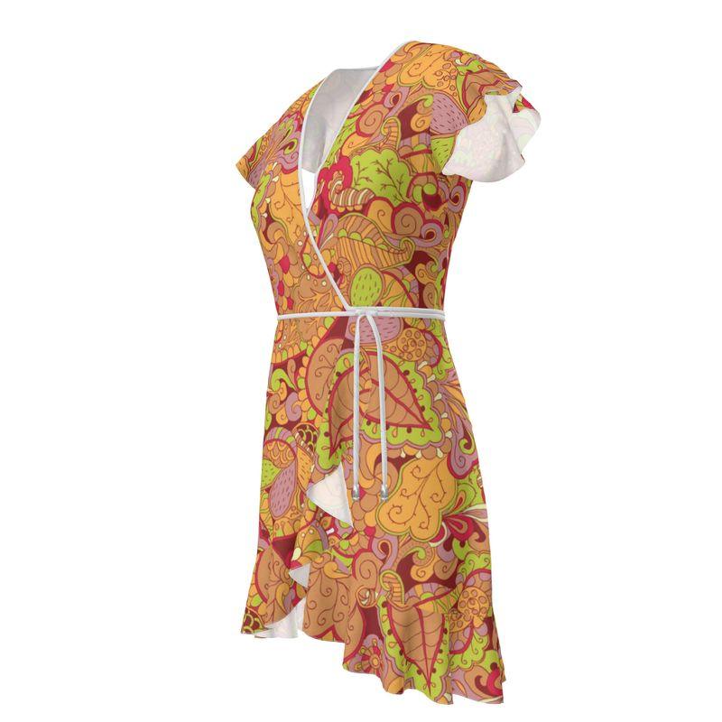 Popsica Flounce Wrap Dress - Blissfully Brand
