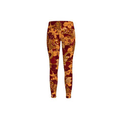 Abstract Paisley Floral Print Lycra Spandex Midrise Full Stretch Leggings - Workout Performance - Boho - Retro - Psychedelic - Vibrant - Plus Size
