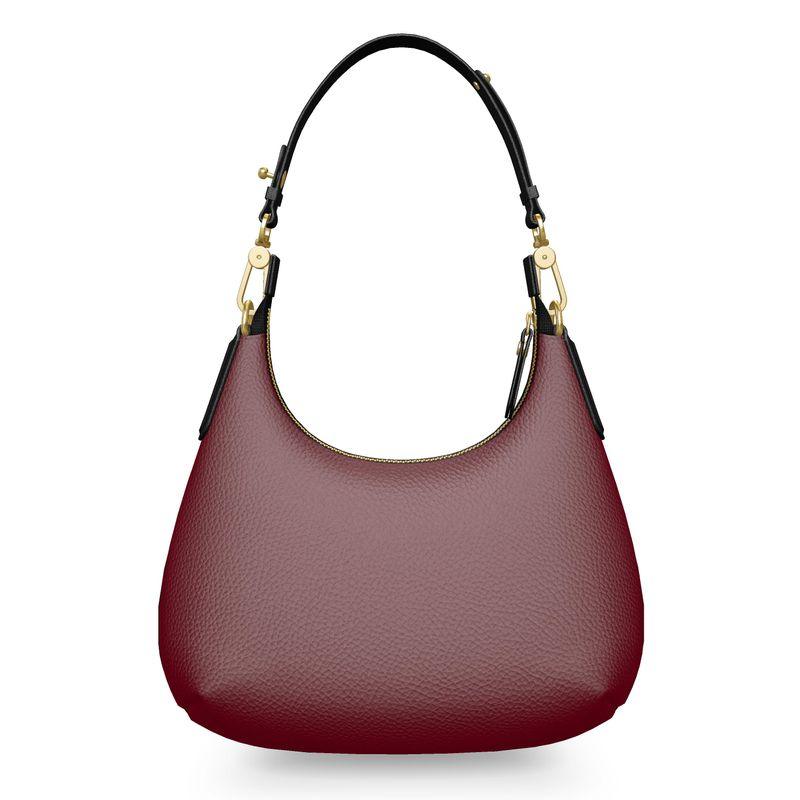 Renai - Venetian Red Small Leather Curve Bag - Blissfully Brand