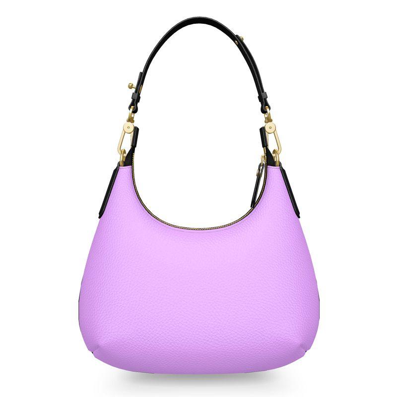 Imi Mauve Violet Small Leather Curve Bag - Blissfully Brand