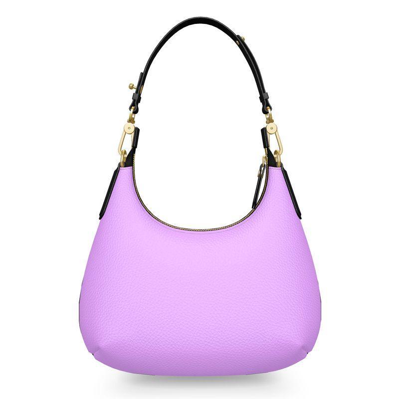 Imi Mauve Violet Small Leather Curve Bag - Blissfully Brand