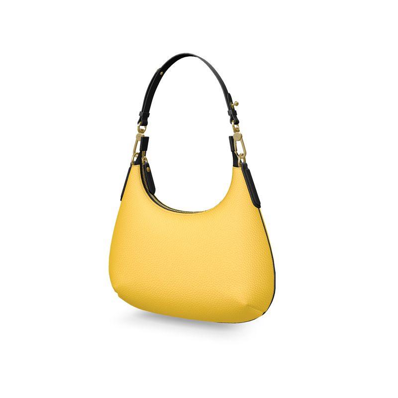 Decora Sunglow Yellow Small Leather Curve Bag - Blissfully Brand