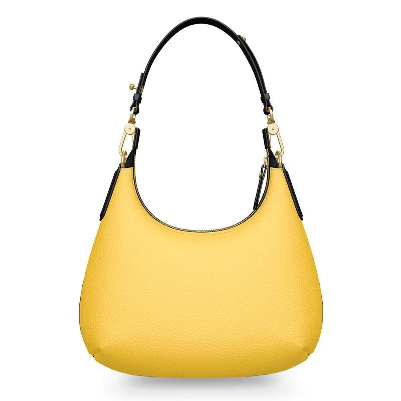 Decora Sunglow Yellow Small Leather Curve Bag - Blissfully Brand