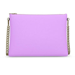Imi Mauve Violet Crossbody Leather Chain Sqaure Bag - Purple - Textured Leather Shoulder Bag