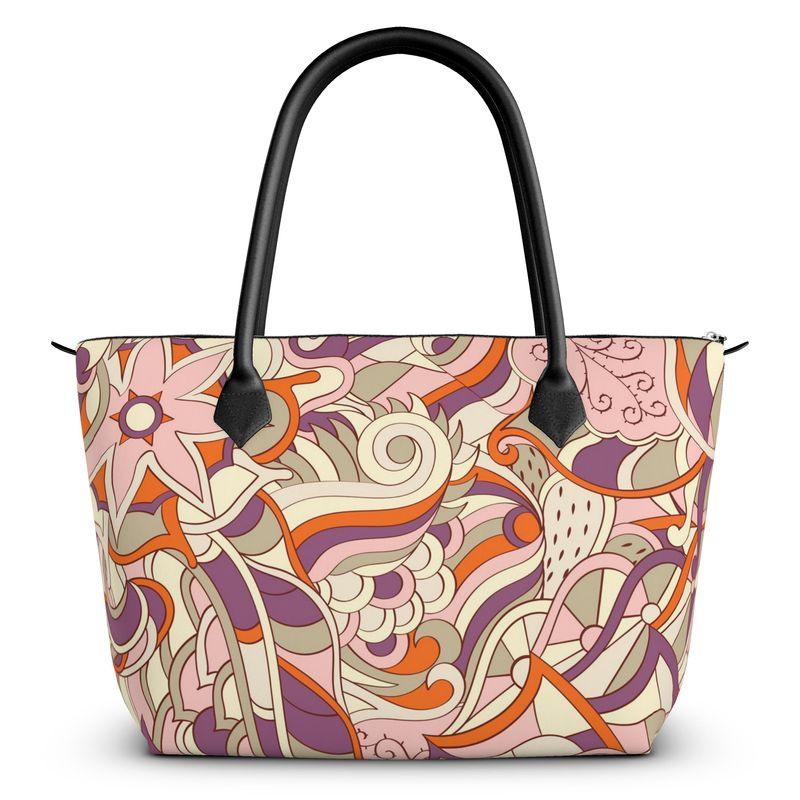 Amai Large Zip Top Satin Tote - Blissfully Brand