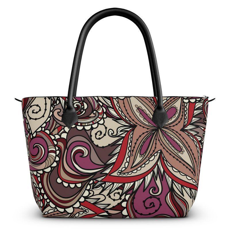 Unia Large Zip Top Satin Tote - Blissfully Brand