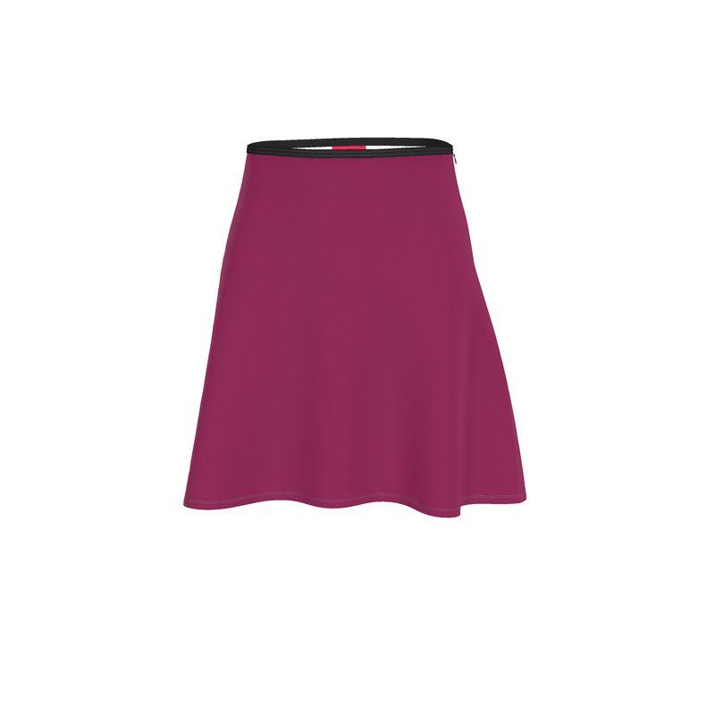 Pena Camelot Red Flared Knee Length Skater Skirt Solid Coordinate Handmade in England Plus Size