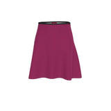 Pena Camelot Red Flared Knee Length Skater Skirt Solid Coordinate Handmade in England Plus Size