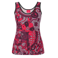Pena Women's Jersey Tank Top - Abstract Paisley Floral Print Kaleidoscope Retro Flower Power Coordinate Plus Size Handmade in England