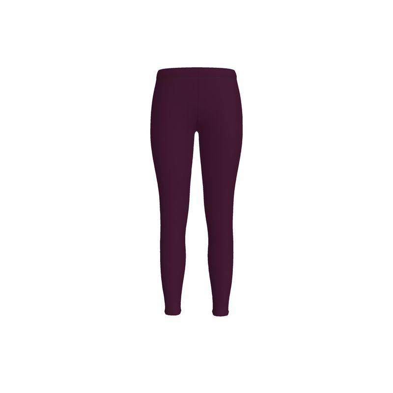 Pena Wine Berry Dark Red LYCRA Mid-Rise Leggings Coordinates Plus Size Gym Workout Yoga Handmade In England