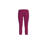 Pena Camelot Dark Red LYCRA Capri Mid-Rise Leggings Women's Spandex Gym Workout Yoga Plus Size Handmade in England