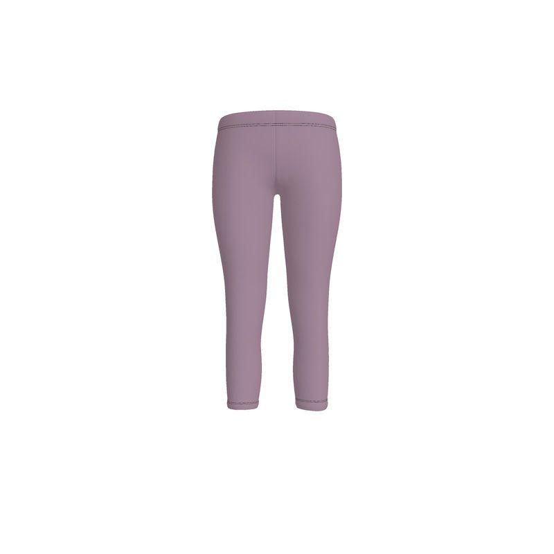 Pena Violet Bouquet LYCRA Capri Mid-Rise Leggings Women's Solid Handmade in England Plus Size