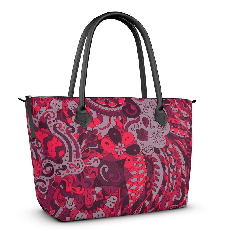 Pena Large Zip Top Satin Tote - Blissfully Brand