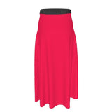 Pena Radical Red Elastic Waist Tie Maxi Skirt - Blissfully Brand