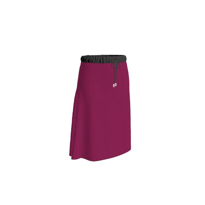 Pena Camelot Red Elastic Waist Tie Midi Skirt - Blissfully Brand