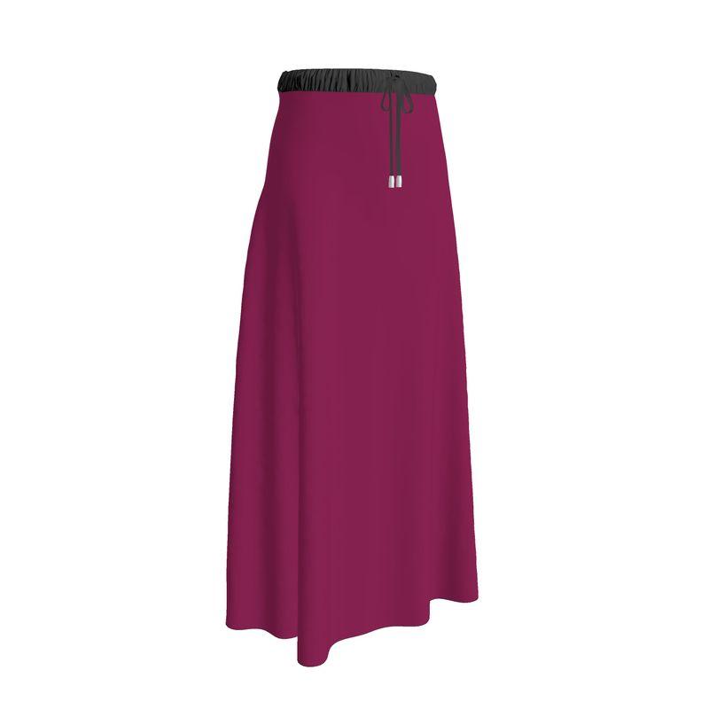 Pena Camelot Red Elastic Waist Tie Maxi Skirt - Blissfully Brand
