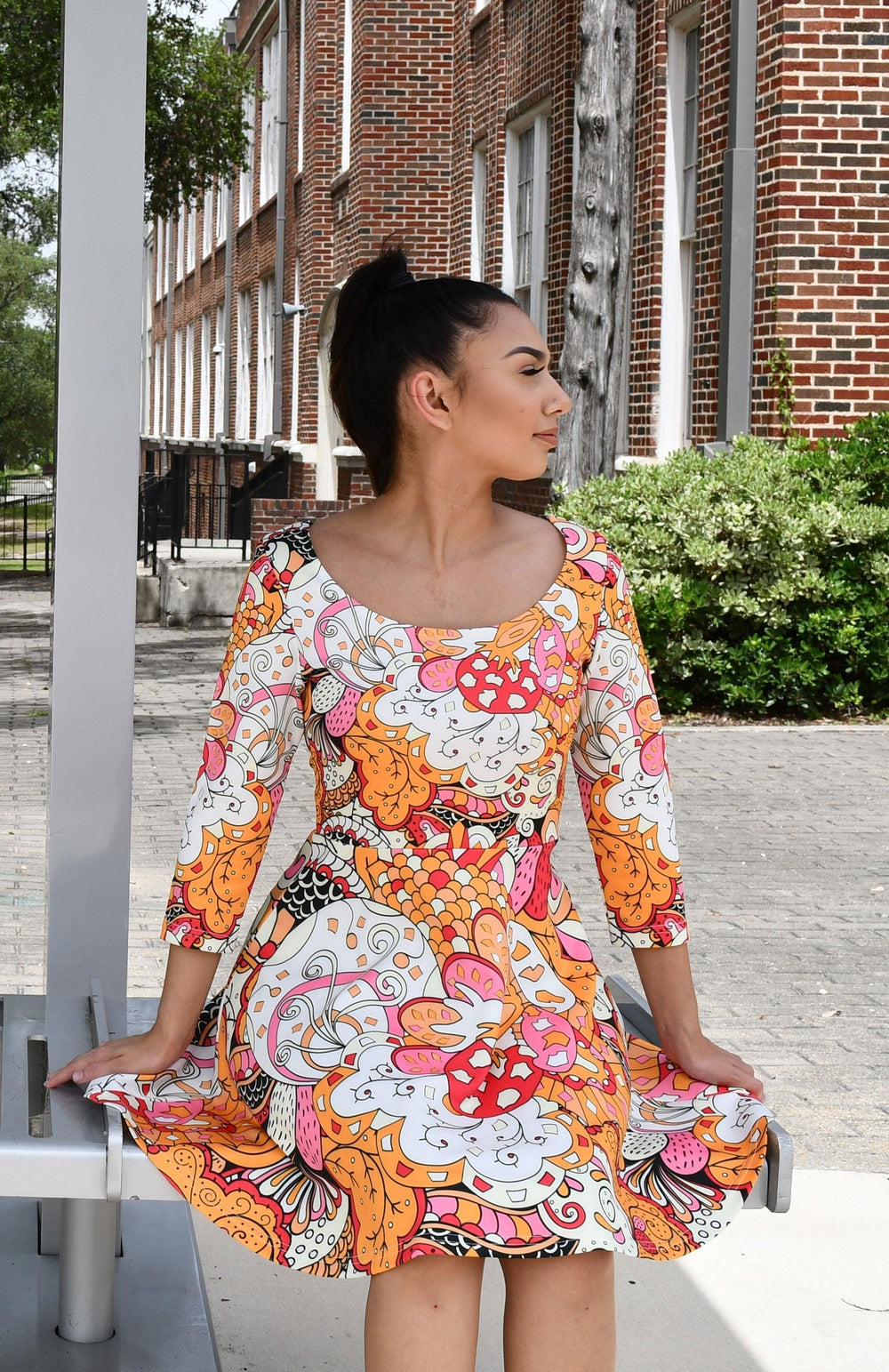 Pela 3/4 Sleeve Mini Dress - Blissfully Brand