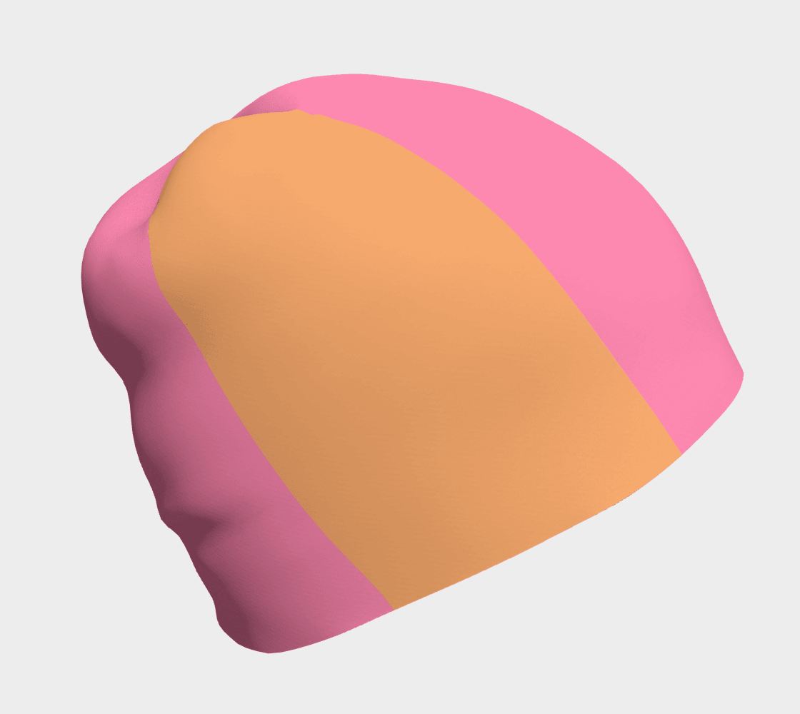 Arane Pink & Orange Cream Beanie - Color Block