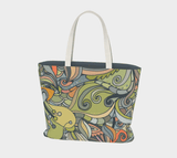 Jana Canvas Large Market Tote Bag - Multicolor Abstract Floral Print