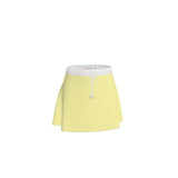 Sechia Yellow Elastic Waist Tie Mini Skirt - Soft Muslin or Crepe 2 layer Silky lining Handmade in England Coordinate